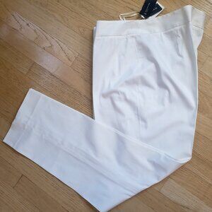 Jones New York Signature Women's Stretch Cotton Blend White Dress Pants, Size:16
